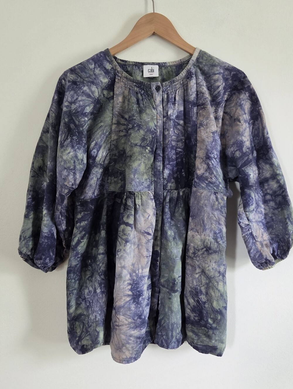 Cabi Tie Dye Linen Blend Blouse